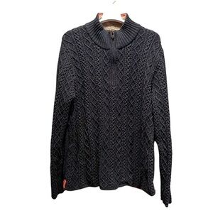 Carbon2Cobalt Men’s Fisherman’s Sweater Dark Gray Orange Size Large